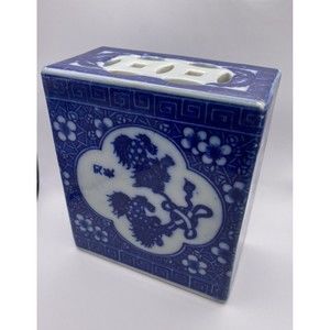 Chinese Blue and White Porcelain Opium Pillow Incense Burner Antique Used